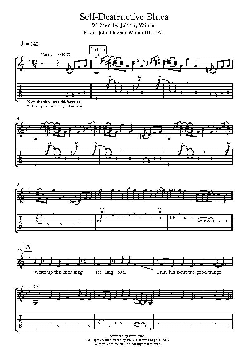 Self Destructive Blues - 1974